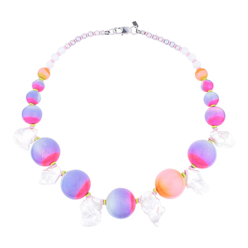 beuy - bёuy - Celestial colour pop Pearl + glass statement necklace - Strata 