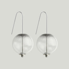 Load image into Gallery viewer, Small globe glass earrings chrome
