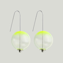 Load image into Gallery viewer, Small globe glass earrings citrus yellow

