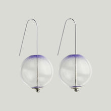 Load image into Gallery viewer, Small globe glass earrings purple viola
