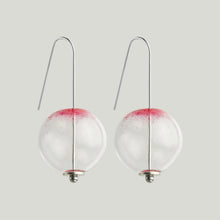 Load image into Gallery viewer, Small globe glass earrings red Waratah

