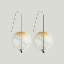 Load image into Gallery viewer, Small globe glass earrings sand
