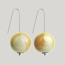 Load image into Gallery viewer, Small universe glass earrings - paperbark
